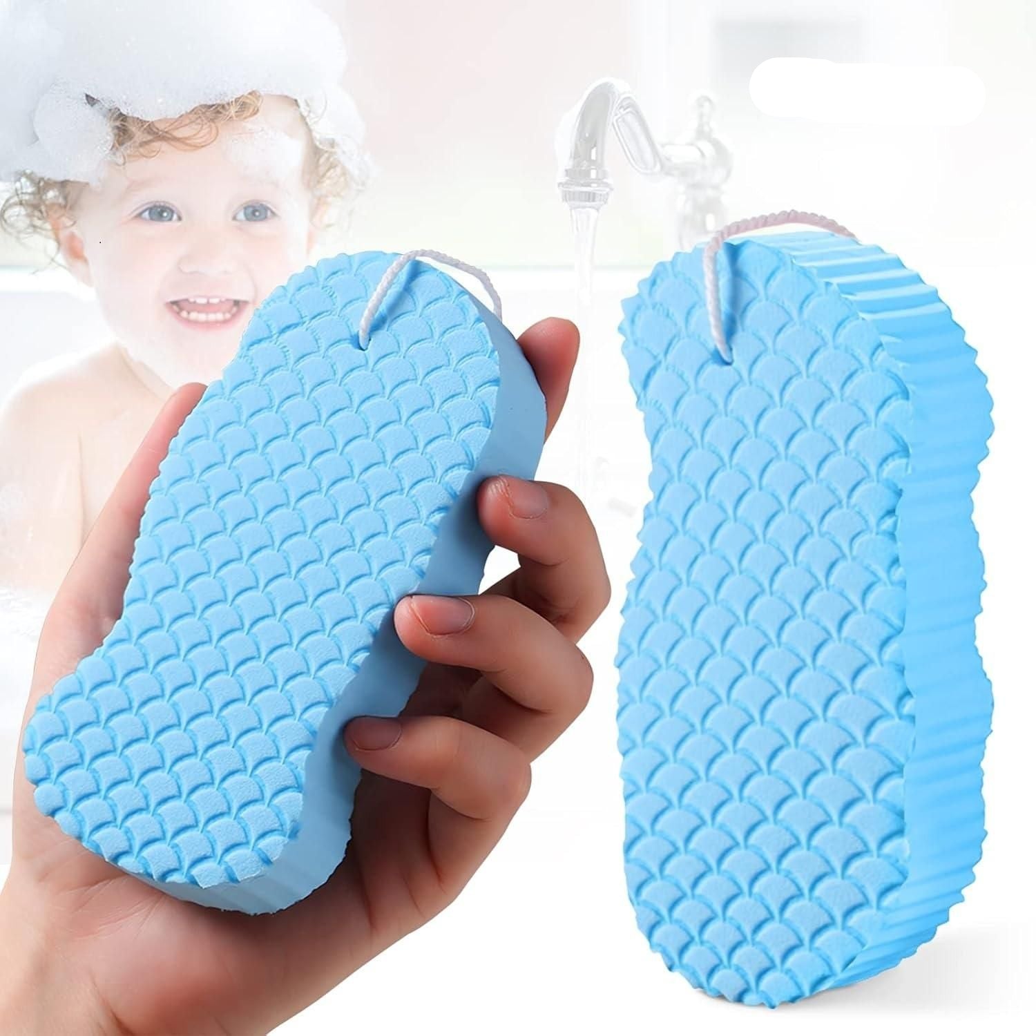 Kids Magic Bath Sponge Exfoliating Brush for Gentle Dead Skin Removal - Baby Body Scrubber & Massage Cleaning Tool